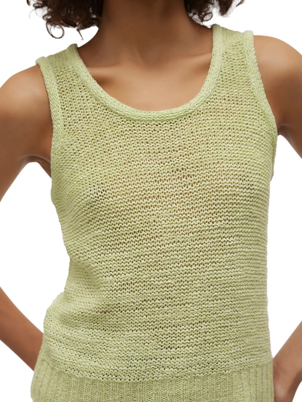 NEW! Vera Moda "Charity" Scoop Neck Knit Tank Reed Green Size Small - Picture 9 of 15